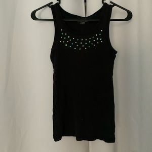 black bedazzled tank top